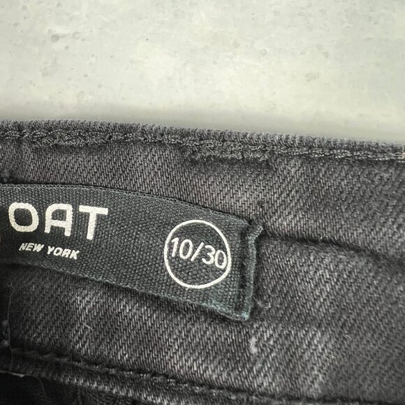 Oat New York Jeans Women's 32x29* High Rise Wide Leg Black Faded Denim Tag 30 - Picture 8 of 16